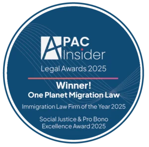 APAC Insider Legal Awards 2025 winner, Immigration Law Firm of the Year