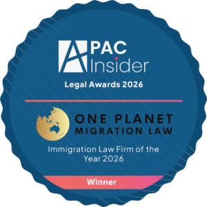 APAC Insider Legal Awards 2026 winner, Immigration Law Firm of the Year